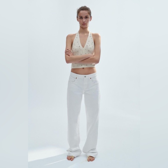 ZARA JEWEL HALTER TOP - Picture 5 of 12